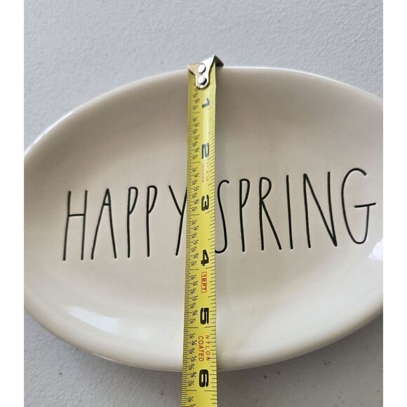 Rae Dunn HAPPY SPRING Oval Candy / Trinket Dish Easter EASTER  Cottage Farmhouse - Picture 4 of 8
